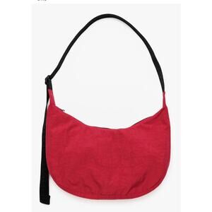 BAGGU Small Nylon Crescent Adjustable Crossbody Bag Candy Apple Red Minimalist